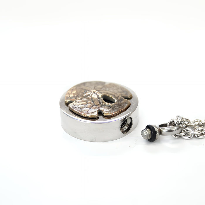 Sand Dollar Urn Necklace Cremation Urn - Moon Raven Designs
