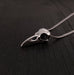 Raven Skull Necklace - Solid Cast 925 Sterling Silver - Polished Finish - Unisex Bird Skull Gift For Him or Her - Multiple Chain Options