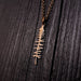 Spruce Tree Silhouette Sitka Charm Pendant Necklace Solid Cast Jeweler's Bronze - Moon Raven Designs