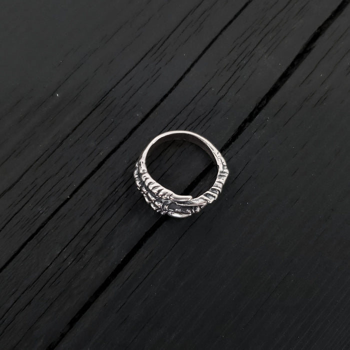 Bird Claw Talon Wrap Ring - Solid Hand Cast 925 Sterling Silver - Unique Statement Ring - Crow Raven Unisex Gift - Sizes 4.5 to 11