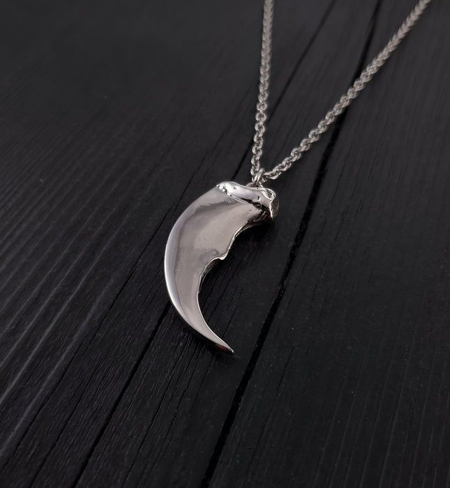 Large Bear Claw Pendant Necklace - Solid 925 Sterling Silver - Bear Claw Statement Piece - Life Size Bear Claw Gift For Him - Gift For Her