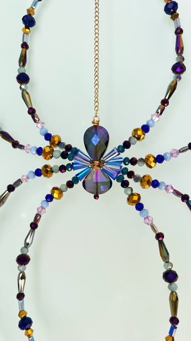 Twilight Web – Beaded Spider Suncatcher