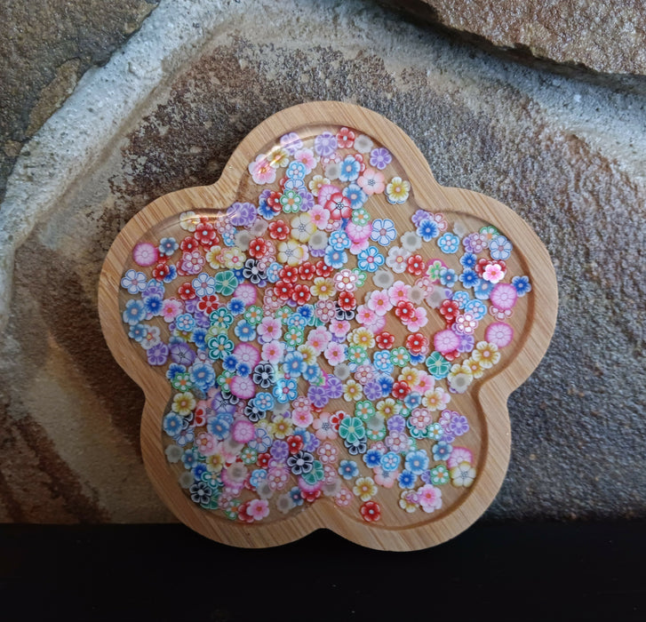 Wooden Flower Coaster
