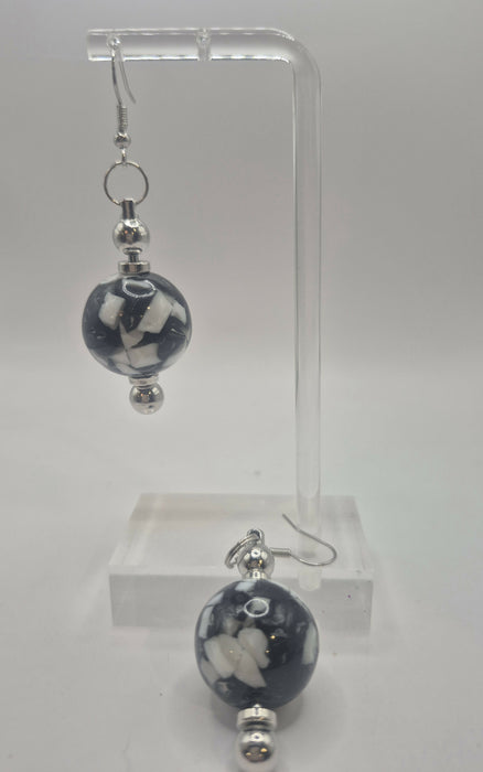 Black Beaded Earrings