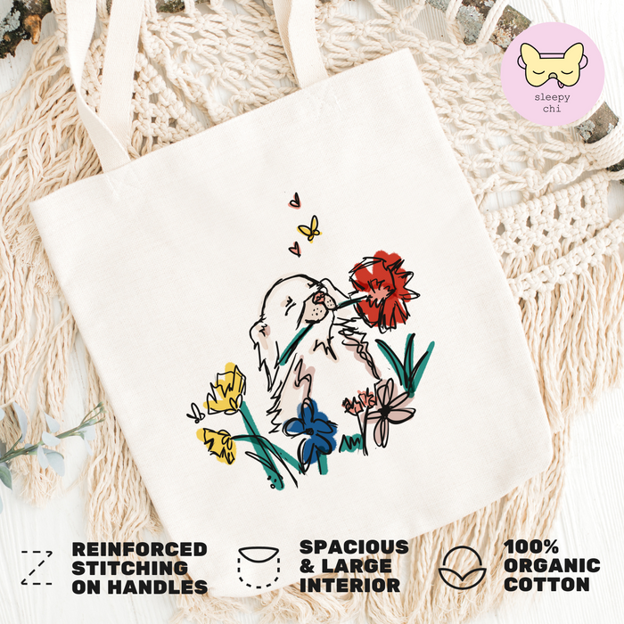 Chihuahua in the Springtime Flowers | Canvas Tote Bag