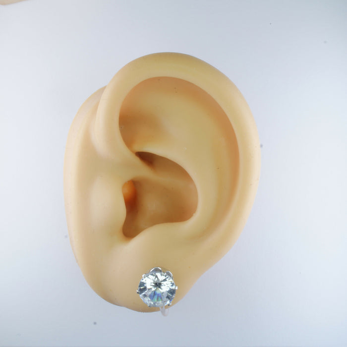 Zircon Diamond Earrings Hypoallergenic Stud, Clip-on or Magnetic