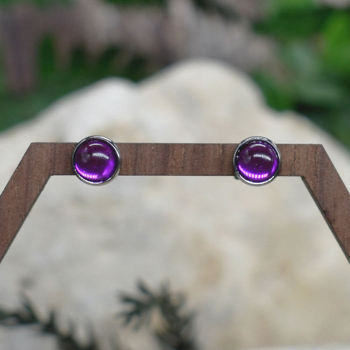 Elegant Stud Earrings With Resin Cabochon #158