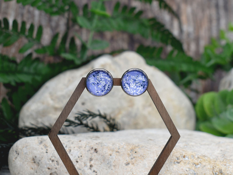 Stud Earrings With Resin Cabochon #406