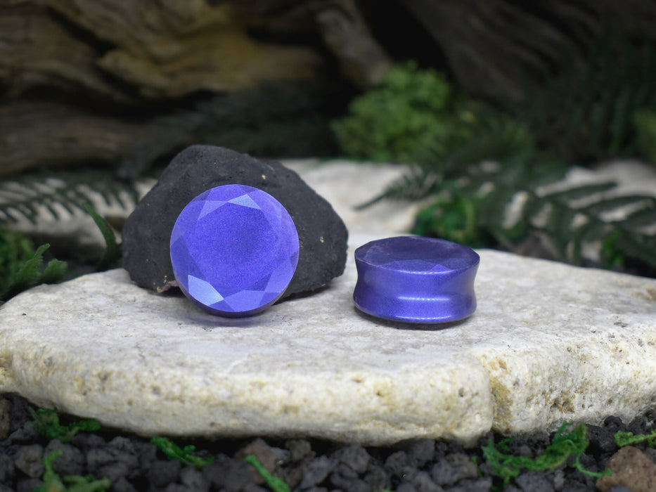 Faceted Ear Tunnels 10-25mm | Pair | Ear Plugs | Gauge Earrings | Gauged Plugs | Resin #194