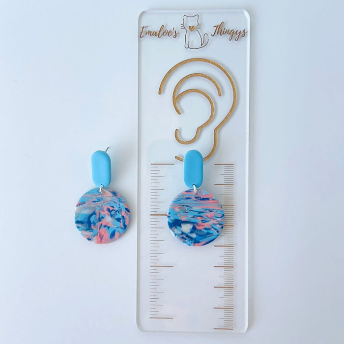 Ocean Sky Polymer Clay Earrings – Handmade with Titanium Posts