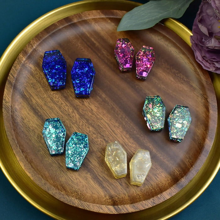Coffin Shaped Ear Tunnels 24-30mm | Pair | Ear Plugs | Gauge Earrings | Gauged Plugs | Resin #419