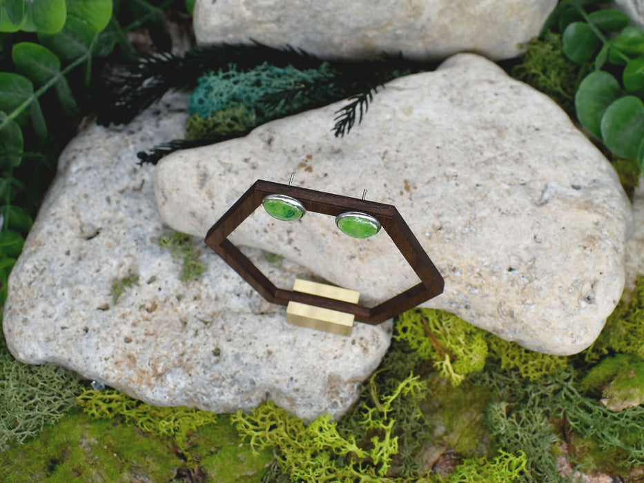 Elegant Stud Earrings With Resin Cabochon #153