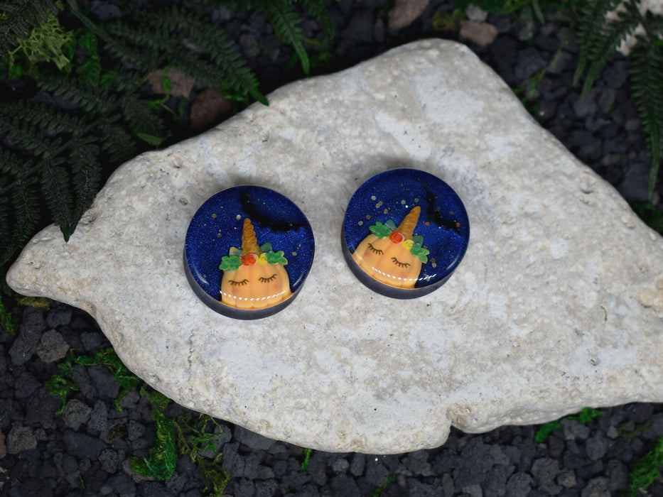 Ear Tunnels 22-34mm Halloween | Pair | Ear Plugs | Gauge Earrings | Gauged Plugs | Resin #59