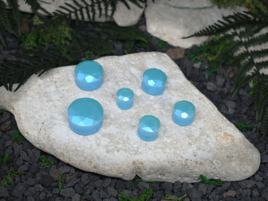 Faceted Ear Tunnels 10-25mm | Pair | Ear Plugs | Gauge Earrings | Gauged Plugs | Resin #208