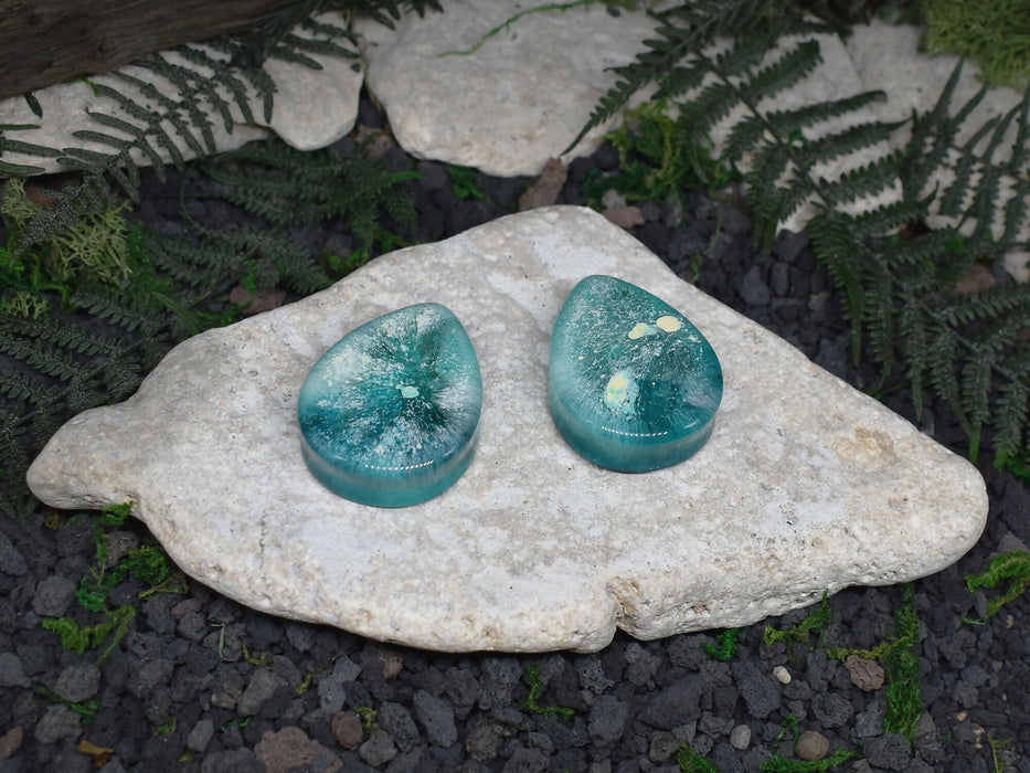 Teardrop Ear Tunnels 40mm | Pair | Ear Plugs | Gauge Earrings | Gauged Plugs | Resin #104
