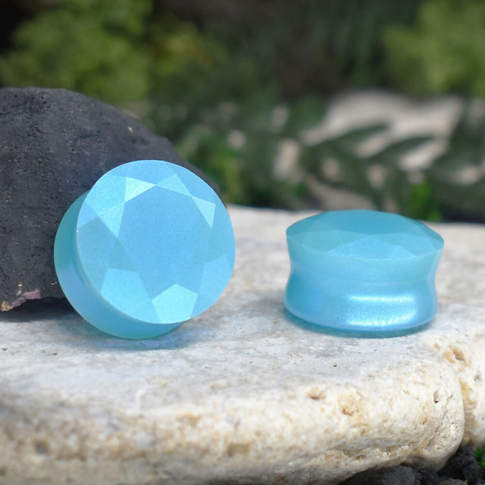 Faceted Ear Tunnels 10-25mm | Pair | Ear Plugs | Gauge Earrings | Gauged Plugs | Resin #208