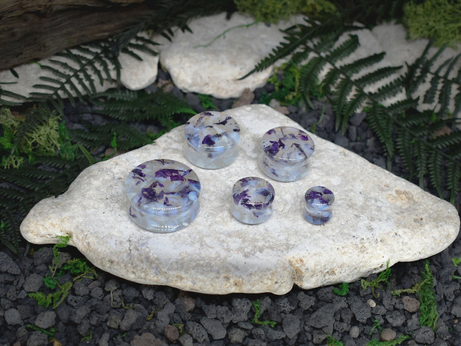 Ear Tunnels 12-32mm Opal & Mallow | Pair | Ear Plugs | Gauge Earrings | Gauged Plugs | Resin #124
