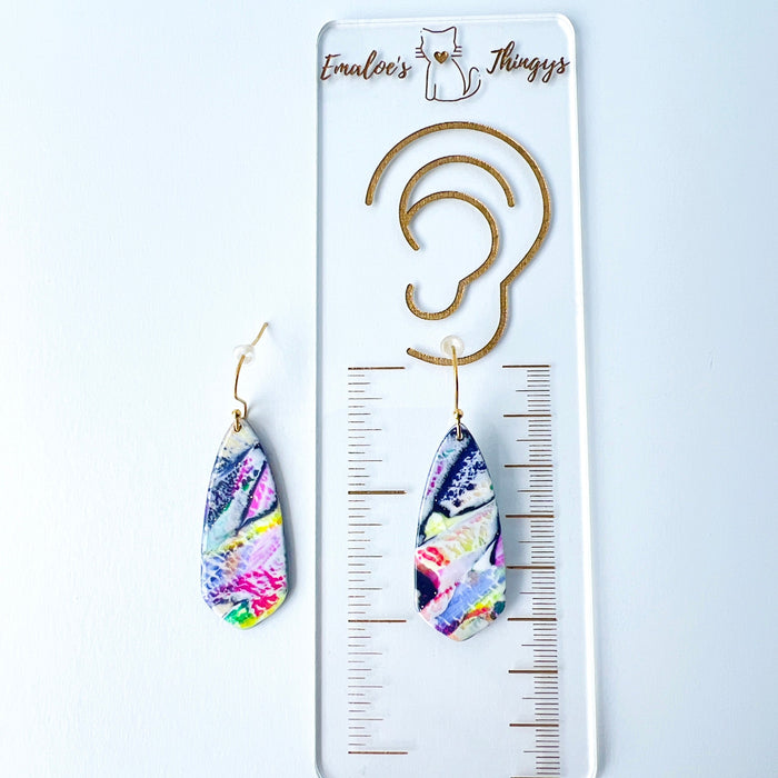 Brushstroke Blades – Colorful Clay Earrings