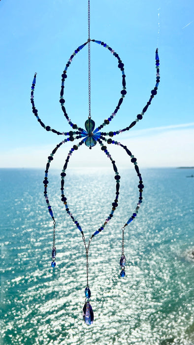 Twilight Web – Beaded Spider Suncatcher