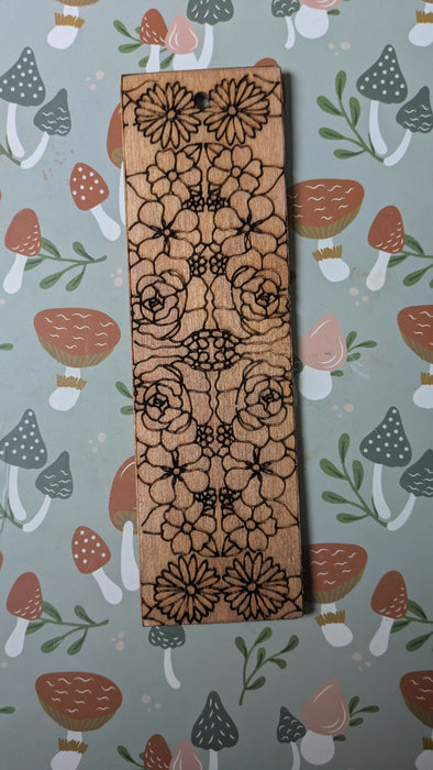 Floral Wooden Bookmark C