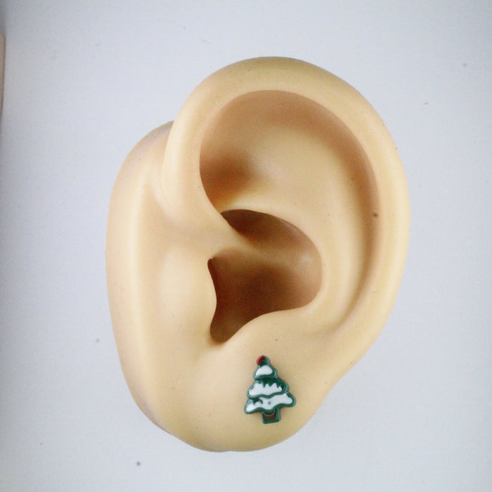 Magnetic_Clip_On_Invisible_Clipon_Stud_Pierced_Nonpierced_Earring_Earrings_Ear_FlatBack_Flat_Back_Christmas_Snow_Tree_Pine_evergreen