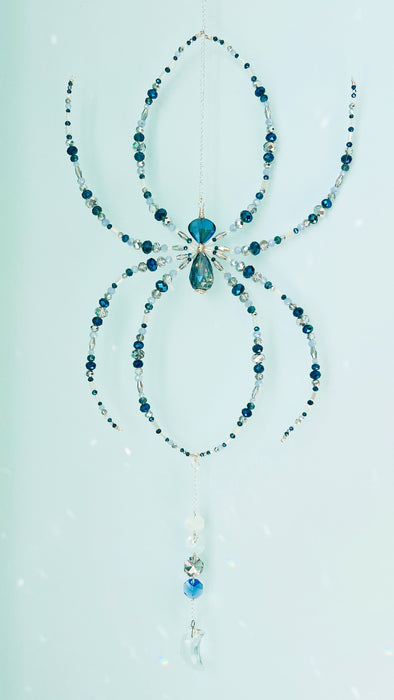 Moonlit Tides Web – Beaded Spider Suncatcher