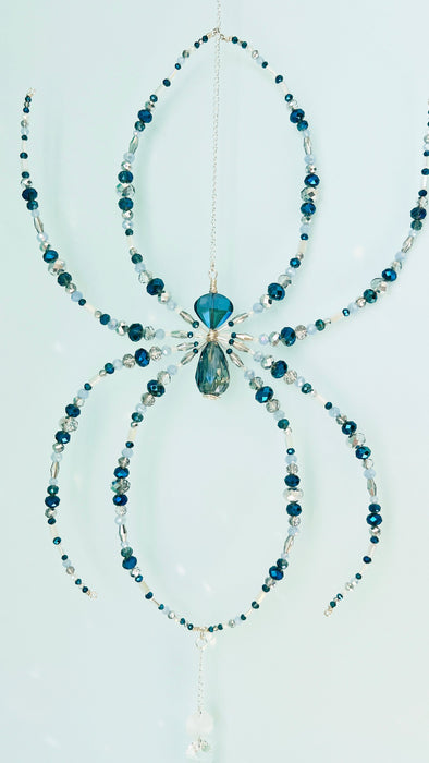 Moonlit Tides Web – Beaded Spider Suncatcher