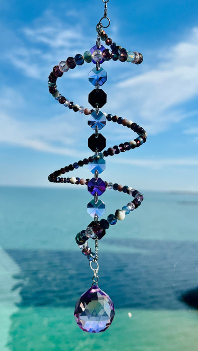 Violet Twilight – Purple Spiral Crystal Suncatcher