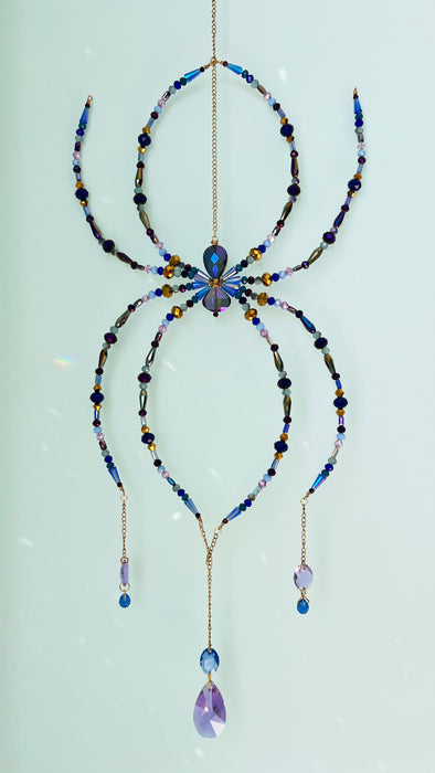 Twilight Web – Beaded Spider Suncatcher
