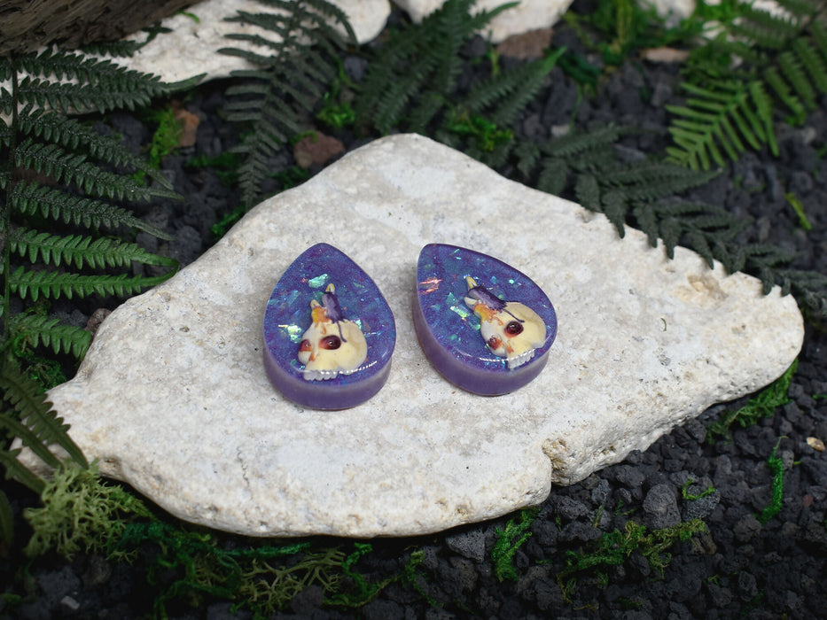Teardrop Ear Tunnels 25-36mm Halloween | Pair | Ear Plugs | Gauge Earrings | Gauged Plugs | Resin #39