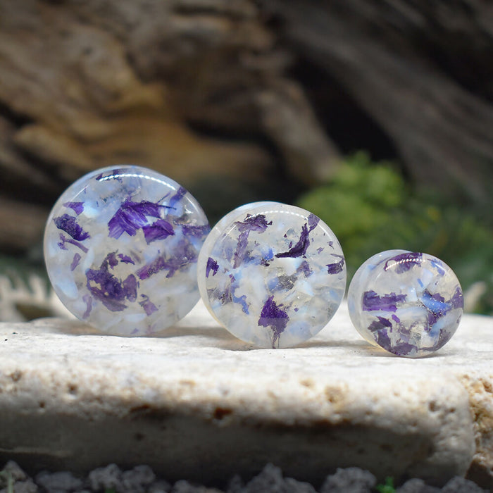 Ear Tunnels 12-32mm Opal & Mallow | Pair | Ear Plugs | Gauge Earrings | Gauged Plugs | Resin #124