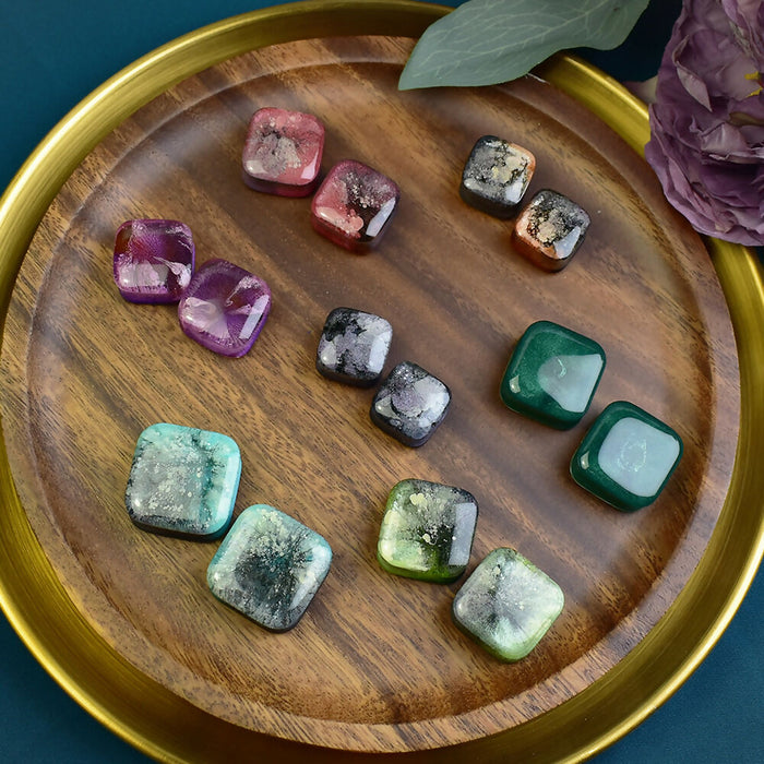 Square Shaped Ear Tunnels 20-28mm | Pair | Ear Plugs | Gauge Earrings | Gauged Plugs | Resin #386
