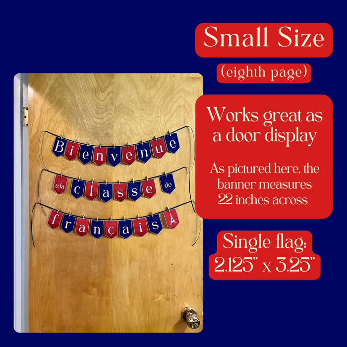 Printable Banner: "Bienvenue à la classe de français" ~ Welcome to French Class ~ Door Display, Decoration, Bulletin Board