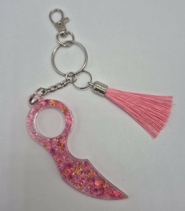 Pink Dagger Safety Keychain