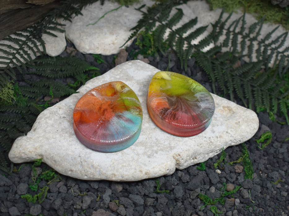 Teardrop Ear Tunnels 54mm | Pair | Ear Plugs | Gauge Earrings | Gauged Plugs | Resin #180