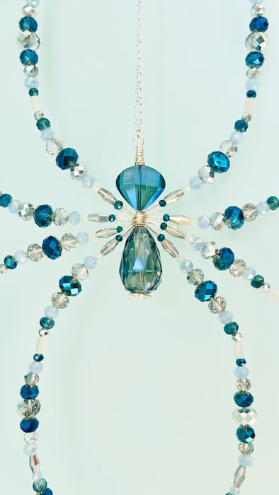 Moonlit Tides Web – Beaded Spider Suncatcher