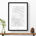 Black and white map and travel art of the Aspen, Colorado ski area. Topography contours are in black on a white background. Text below the image can be personalized for a perfect custom map art gift idea.