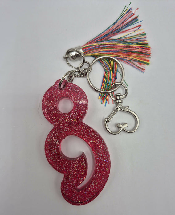 Red Semicolon Keychain