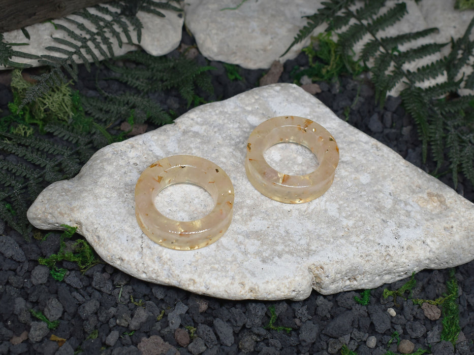 Thick-Wall Ear Tunnels 38mm Rose Quartz | Pair | Ear Plugs | Gauge Earrings | Gauged Plugs | Resin #92