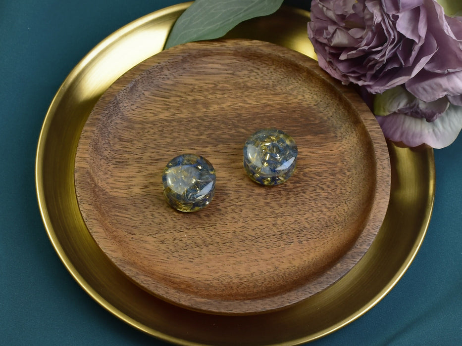 Ear Plugs 24mm Stone, Flowers | Pair | Ear Plugs | Gauge Earrings | Gauged Plugs | Resin #524