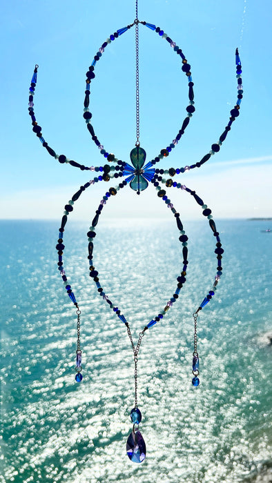 Twilight Web – Beaded Spider Suncatcher
