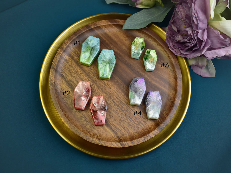 Coffin Shaped Ear Tunnels 28-38mm | Pair | Ear Plugs | Gauge Earrings | Gauged Plugs | Resin #407