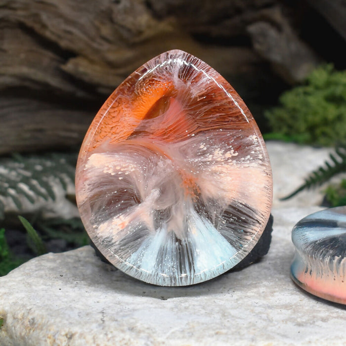 Teardrop Ear Tunnels 54mm | Pair | Ear Plugs | Gauge Earrings | Gauged Plugs | Resin #181