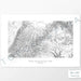 Map wall decor of Bryce Canyon National Park with modern map art in black and white.