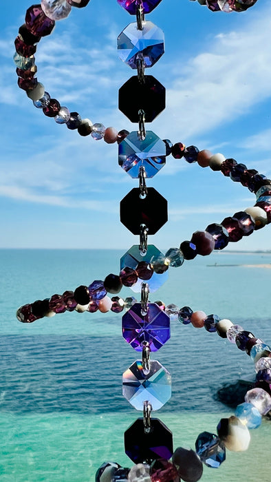 Violet Twilight – Purple Spiral Crystal Suncatcher