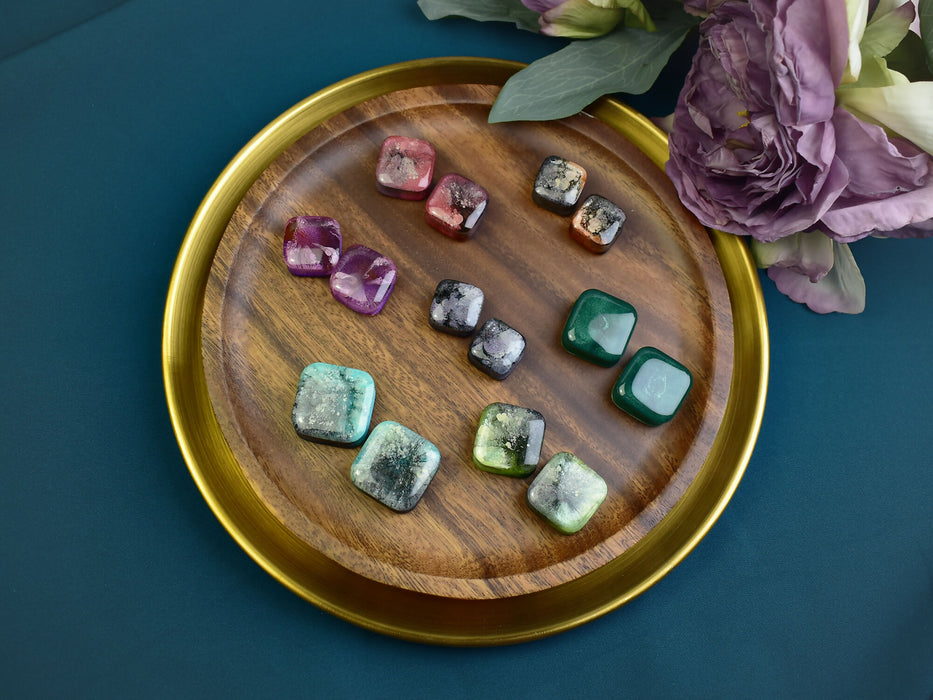 Square Shaped Ear Tunnels 20-28mm | Pair | Ear Plugs | Gauge Earrings | Gauged Plugs | Resin #386