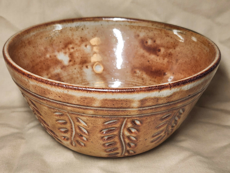 Vine Carved Shino Bowl