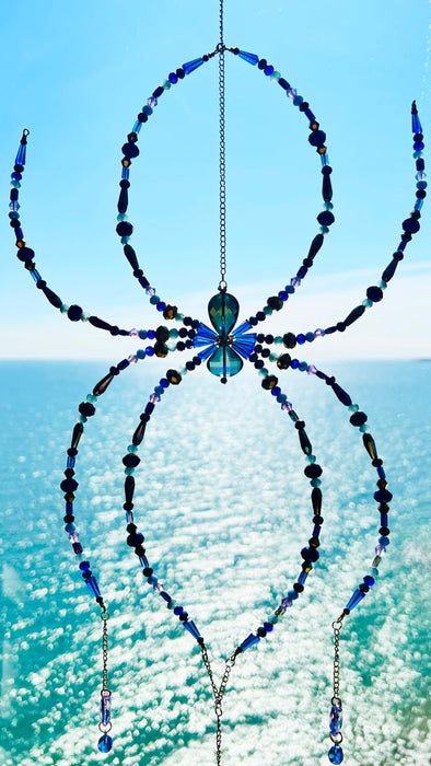 Twilight Web – Beaded Spider Suncatcher