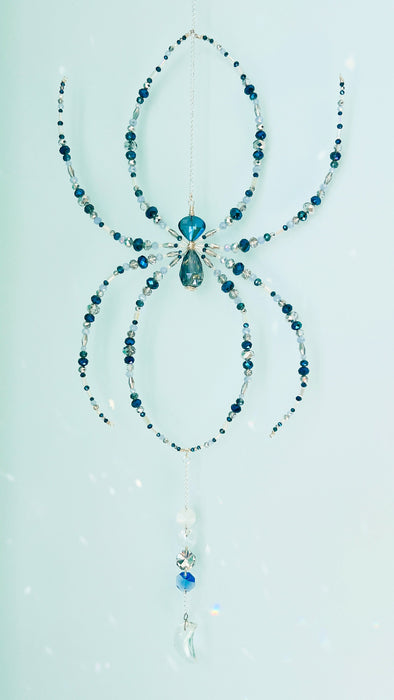 Moonlit Tides Web – Beaded Spider Suncatcher