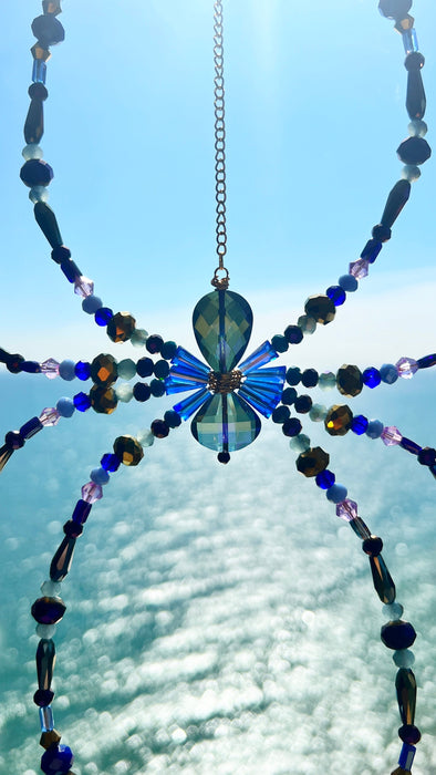 Twilight Web – Beaded Spider Suncatcher